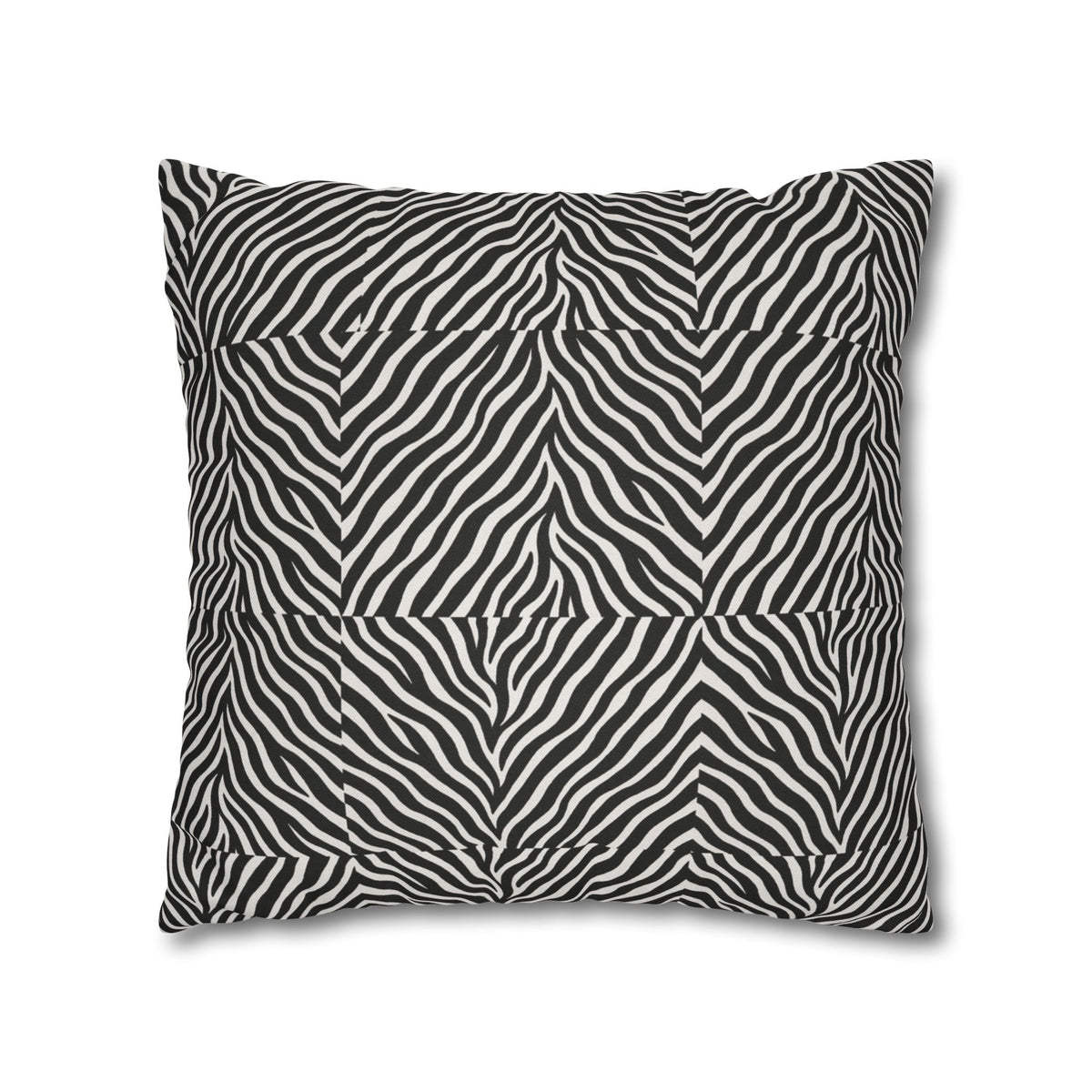 Black White Zebra Stripe Pillowcase | Animal Print Square Pillowcase