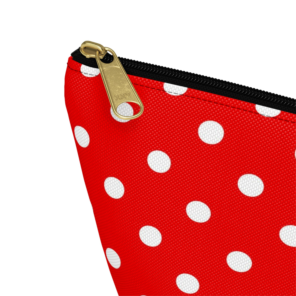 Red White Polka Dot Accessory Pouch