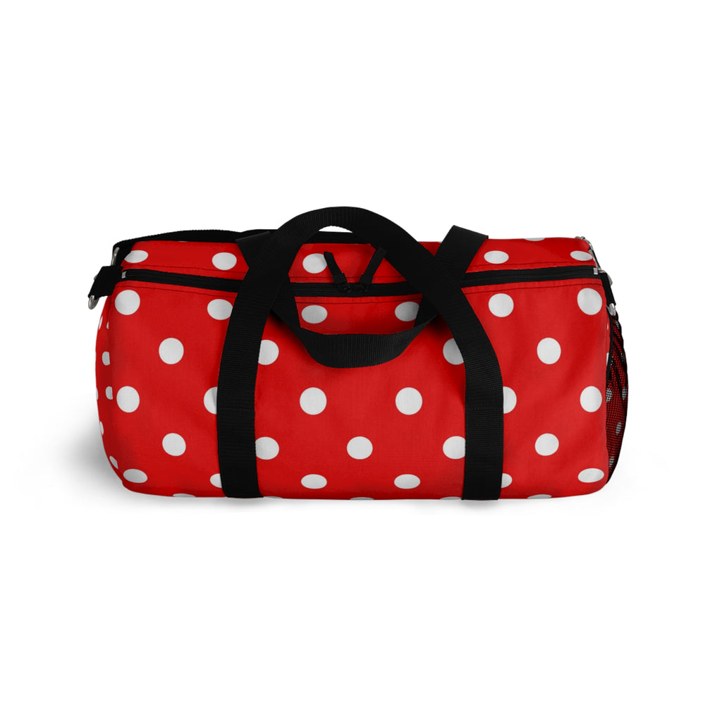 Red Polka Dot Duffel Bag – Retro Travel & Gym Tote