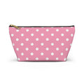 Pink Polka Dot Accessory Pouch | T-Bottom Makeup Bag