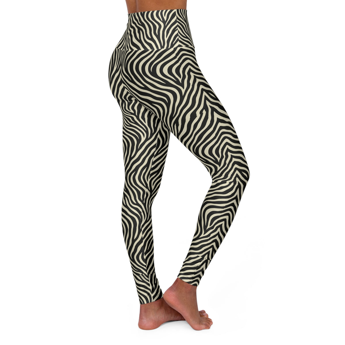 Zebra Print High Waisted Leggings | Yoga Leggings, AOP