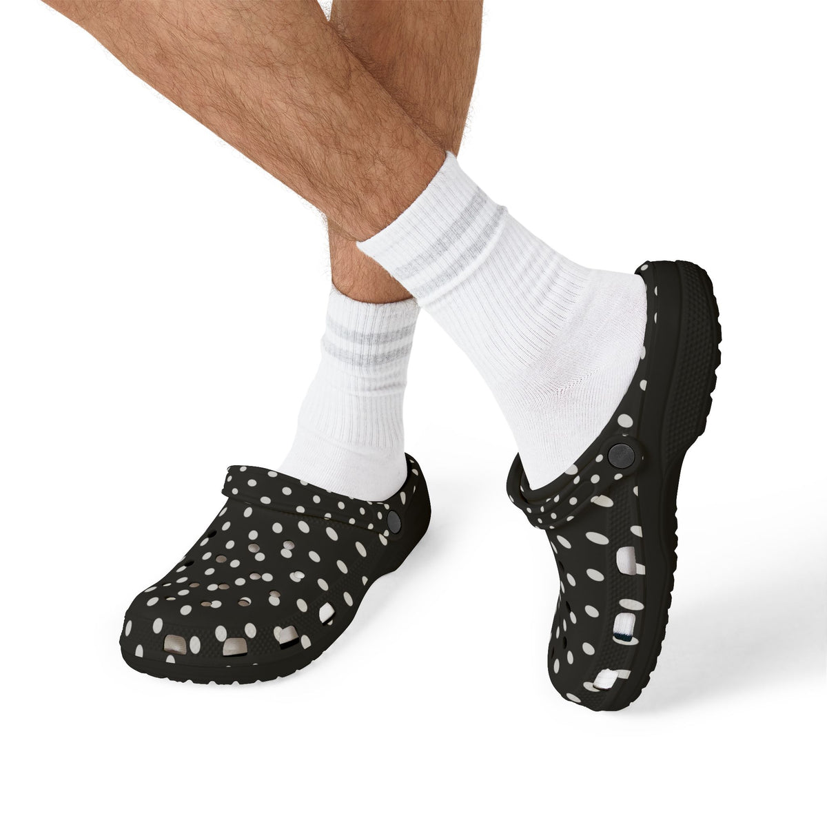 Black & White Polka Dot EVA Foam Clogs