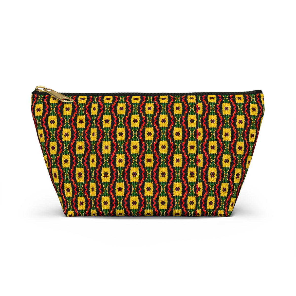 Geometric Aztec Pattern Accessory Pouch | T-Bottom Zip Cosmetic Bag