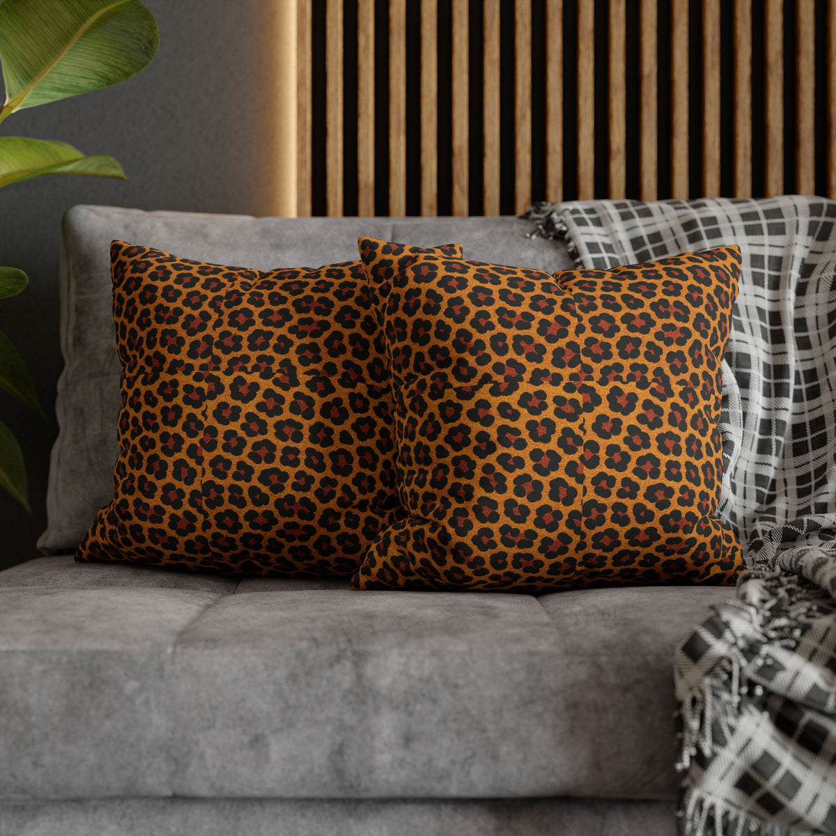 Leopard Print Pillowcase | Square Polyester Throw Pillowcase