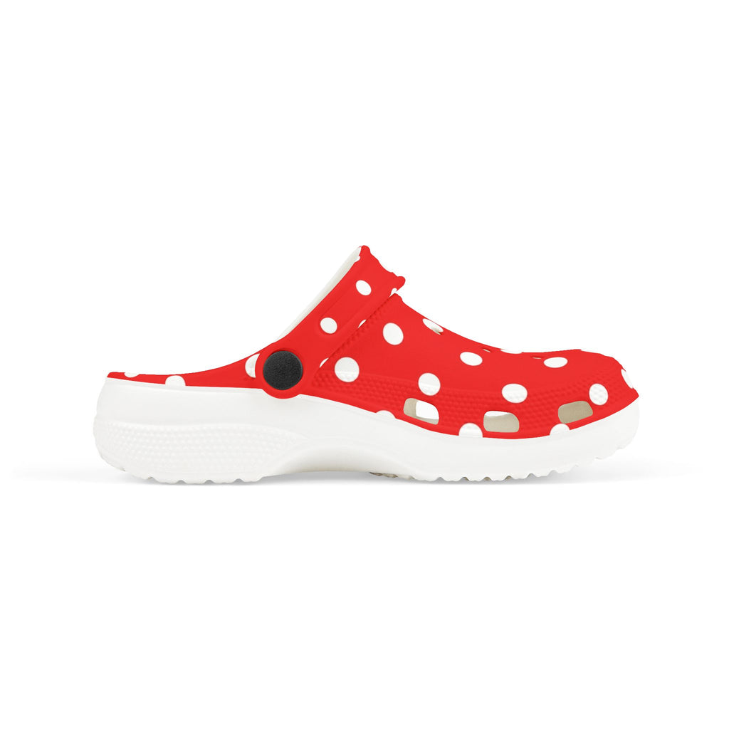 Kids Red & White Polka Dot EVA Foam Clogs