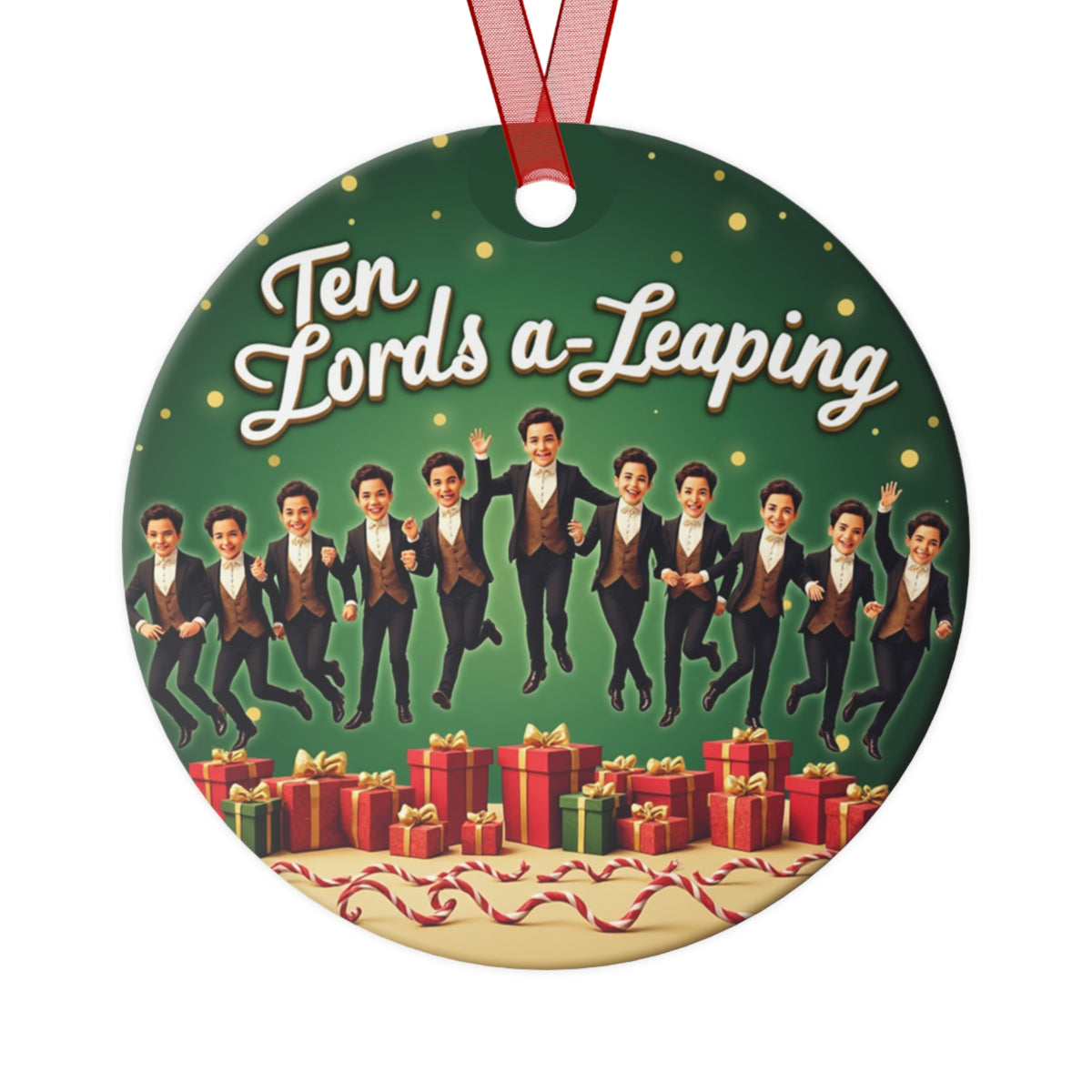 Festive Metal Ornaments - Unique Holiday Decor, Christmas Tree Decorations, Gifts, Personalized Keepsakes, Ten Lords a-Leaping