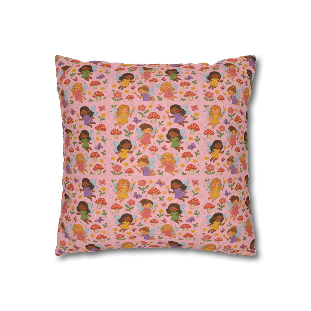 Flower Girls Square Pillowcase, Floral Pillow Cover, Bedroom Decor, Home Accent, Flower Pattern Bedding