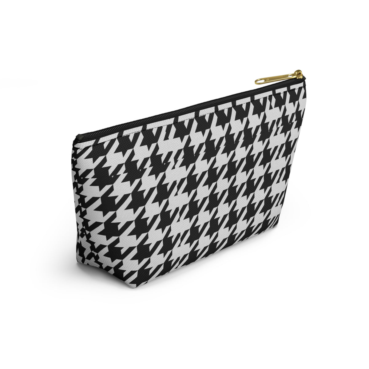 Black and White Houndstooth Accessory Pouch