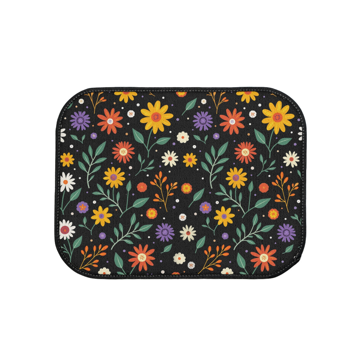 Floral Car Floor Mat, Colorful Auto Accessory for Floral Lovers, Flower Design, Stylish Car Decor, Perfect for Gifting