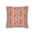 Flower Girls Square Pillowcase, Floral Pillow Cover, Bedroom Decor, Home Accent, Flower Pattern Bedding