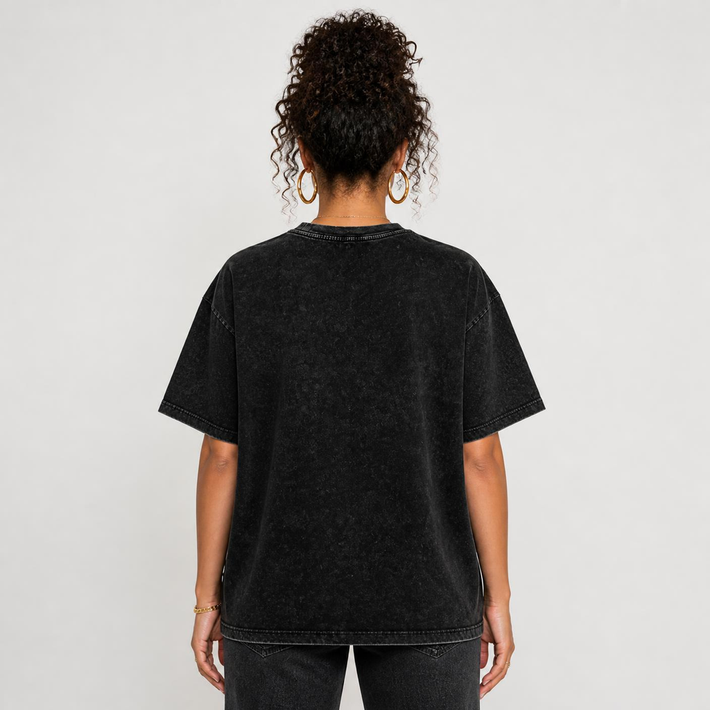 Women’s Built Different: Live Well, Stay Strong, Be Brave Snow Washed Oversized Cotton T-Shirt