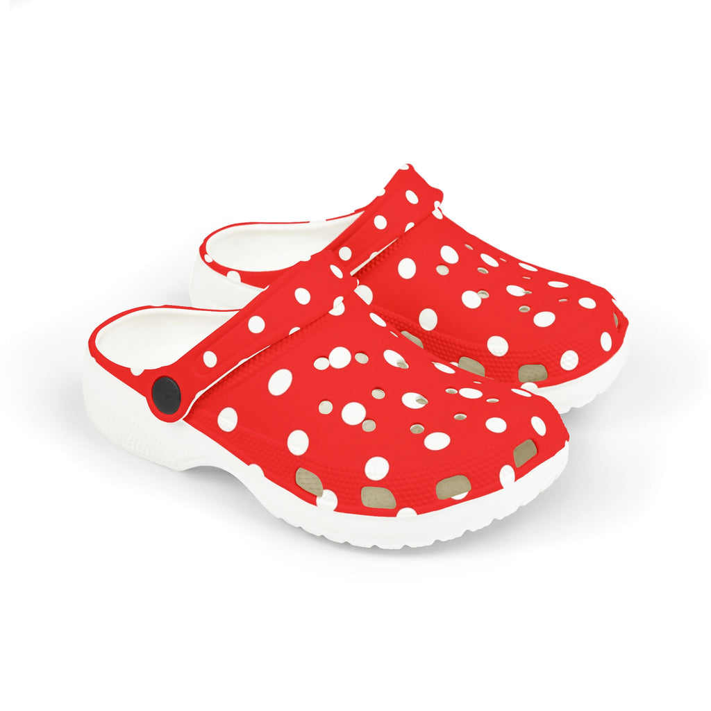 Kids Red & White Polka Dot EVA Foam Clogs
