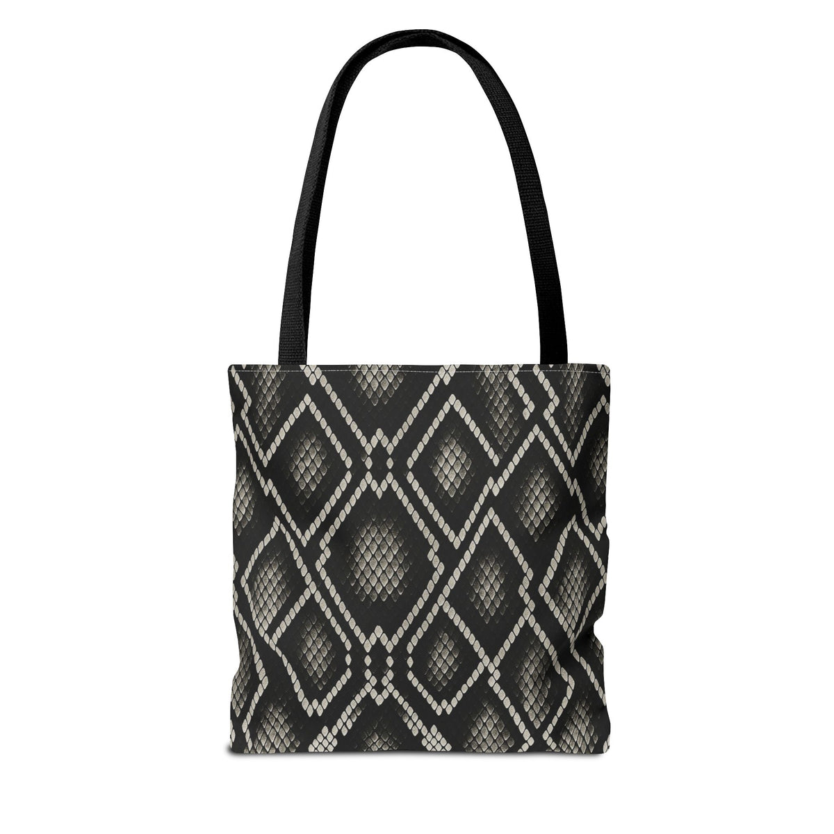 Black Snake Skin Pattern Tote Bag | All-Over Print Fashion Accessory
