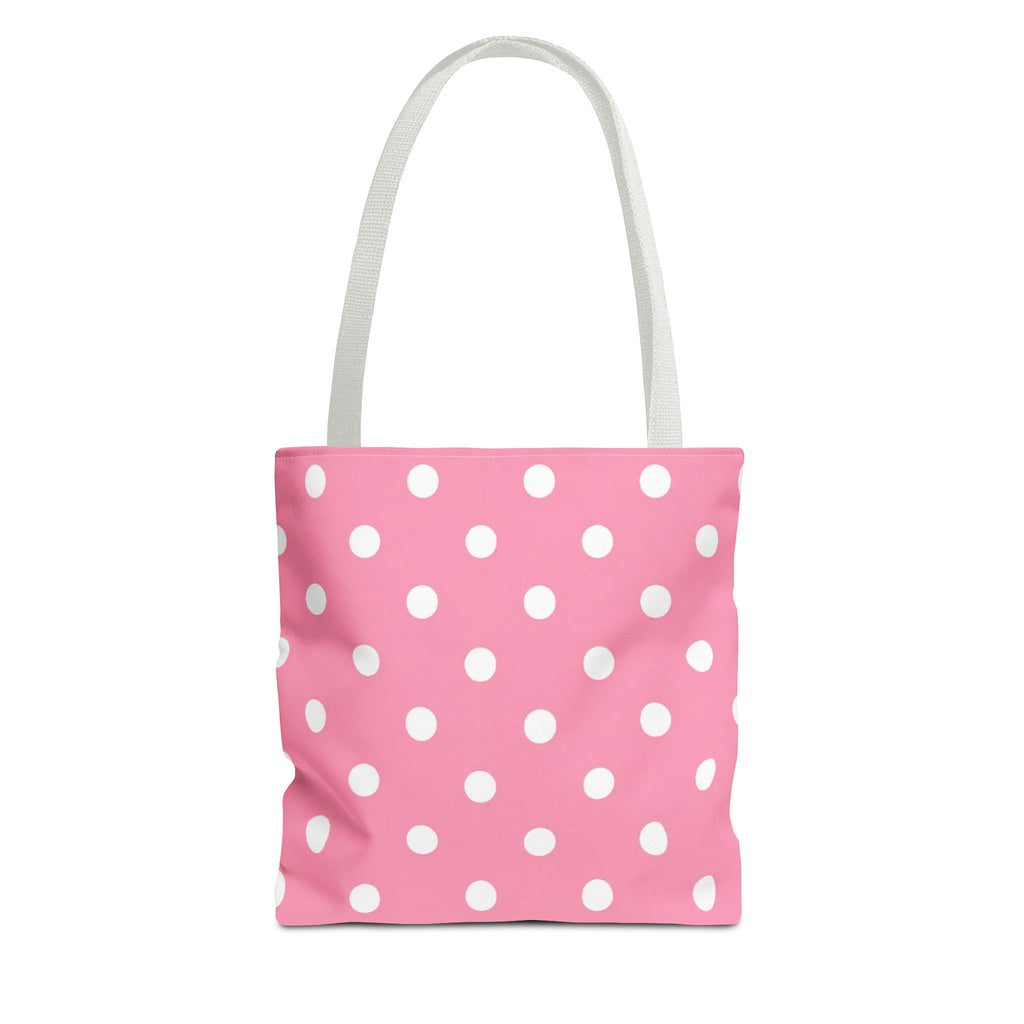 Pink With White Polka Dot Pink Tote Bag | All-Over Print