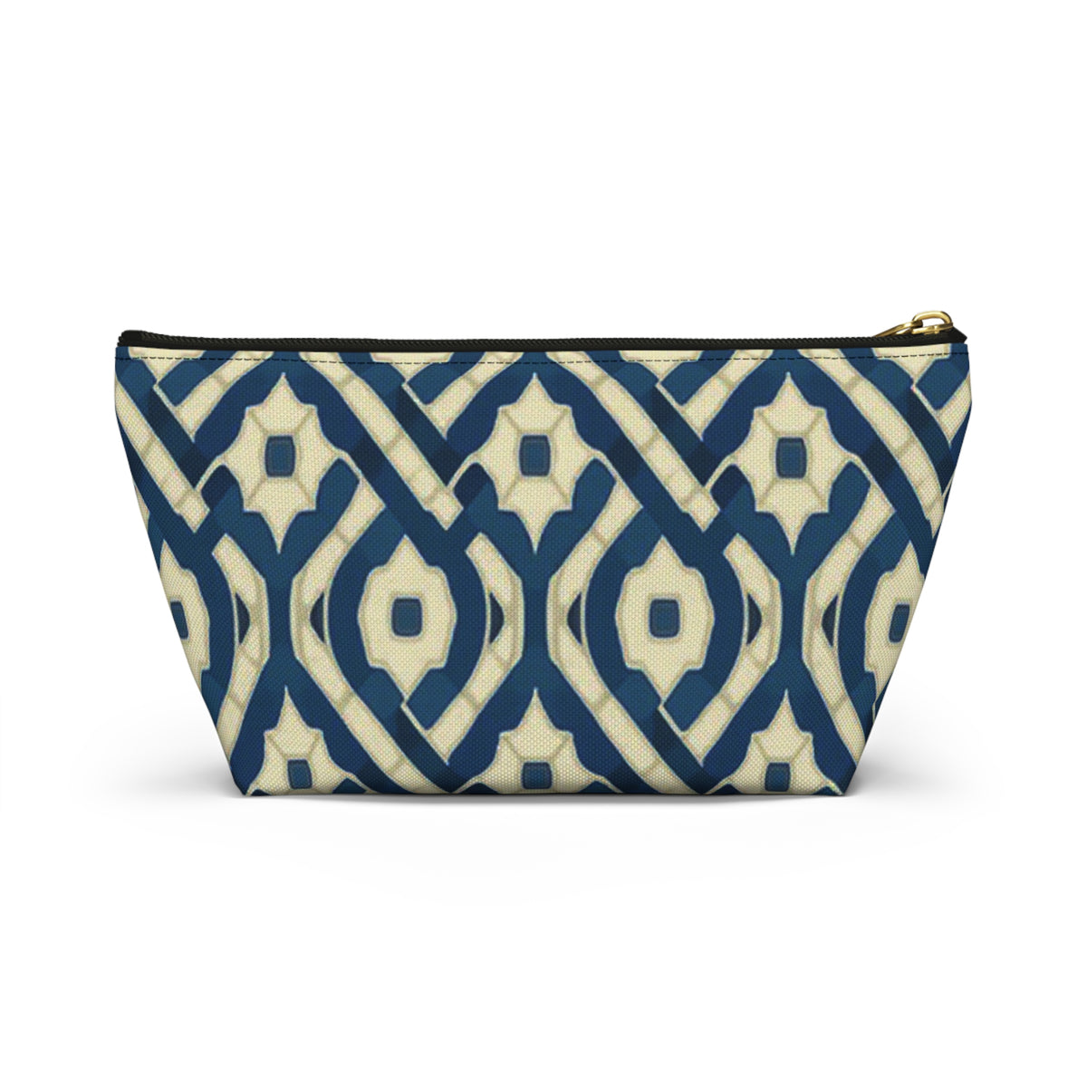 Patina Blue Geometric Accessory Pouch