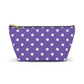 Purple with White Polka Dot Pattern Accessory Pouch