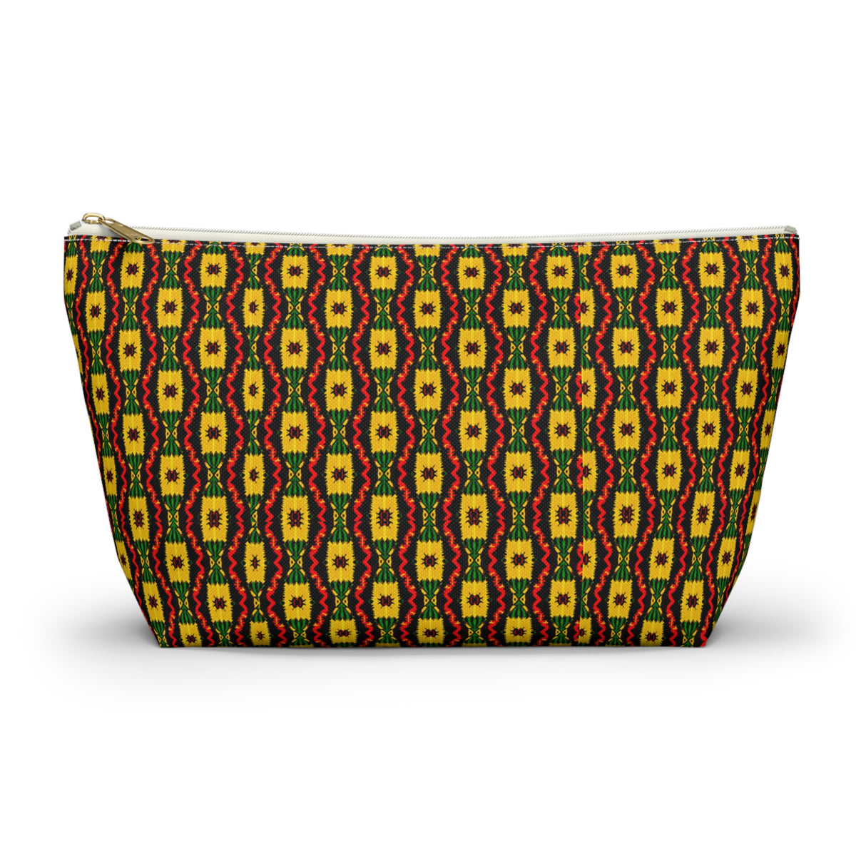 Geometric Aztec Pattern Accessory Pouch | T-Bottom Zip Cosmetic Bag
