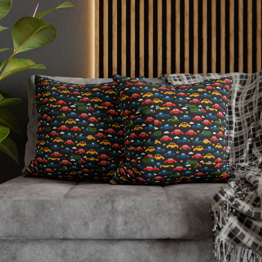 Colorful Cars Pattern | kids car pattern, black background, playful nursery decor