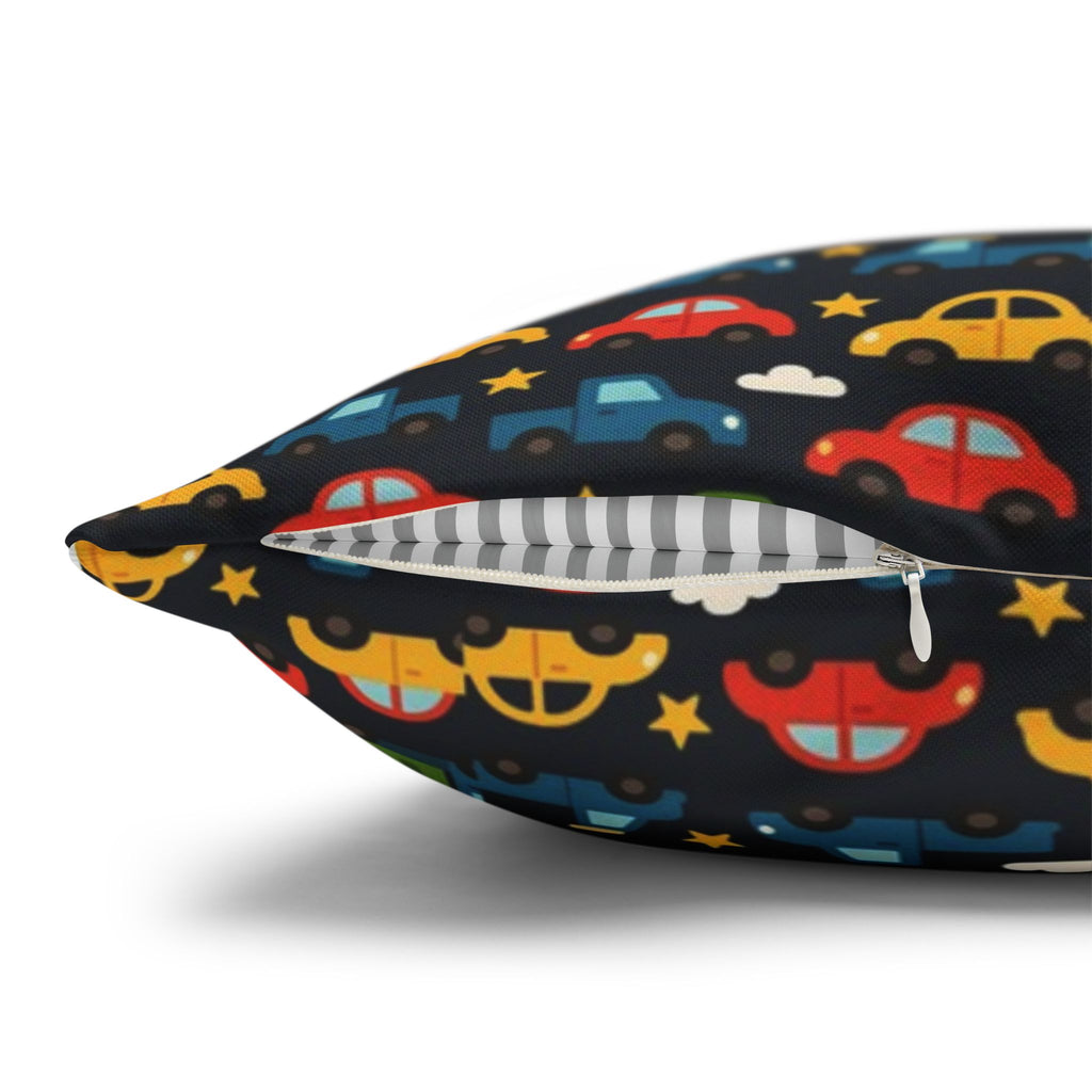 Colorful Cars Pattern | kids car pattern, black background, playful nursery decor
