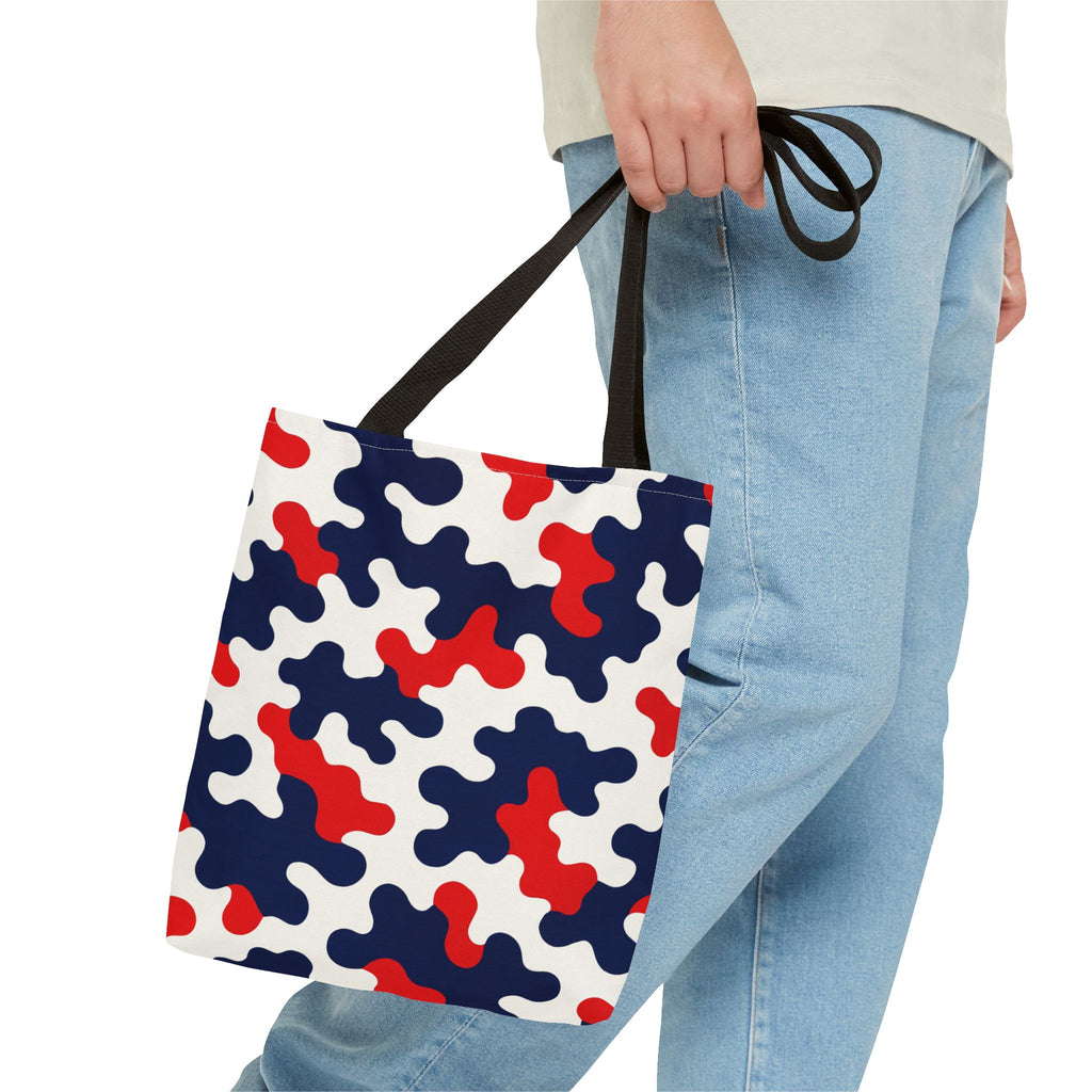 Black White Abstract Camouflage Tote Bag | All-Over Print