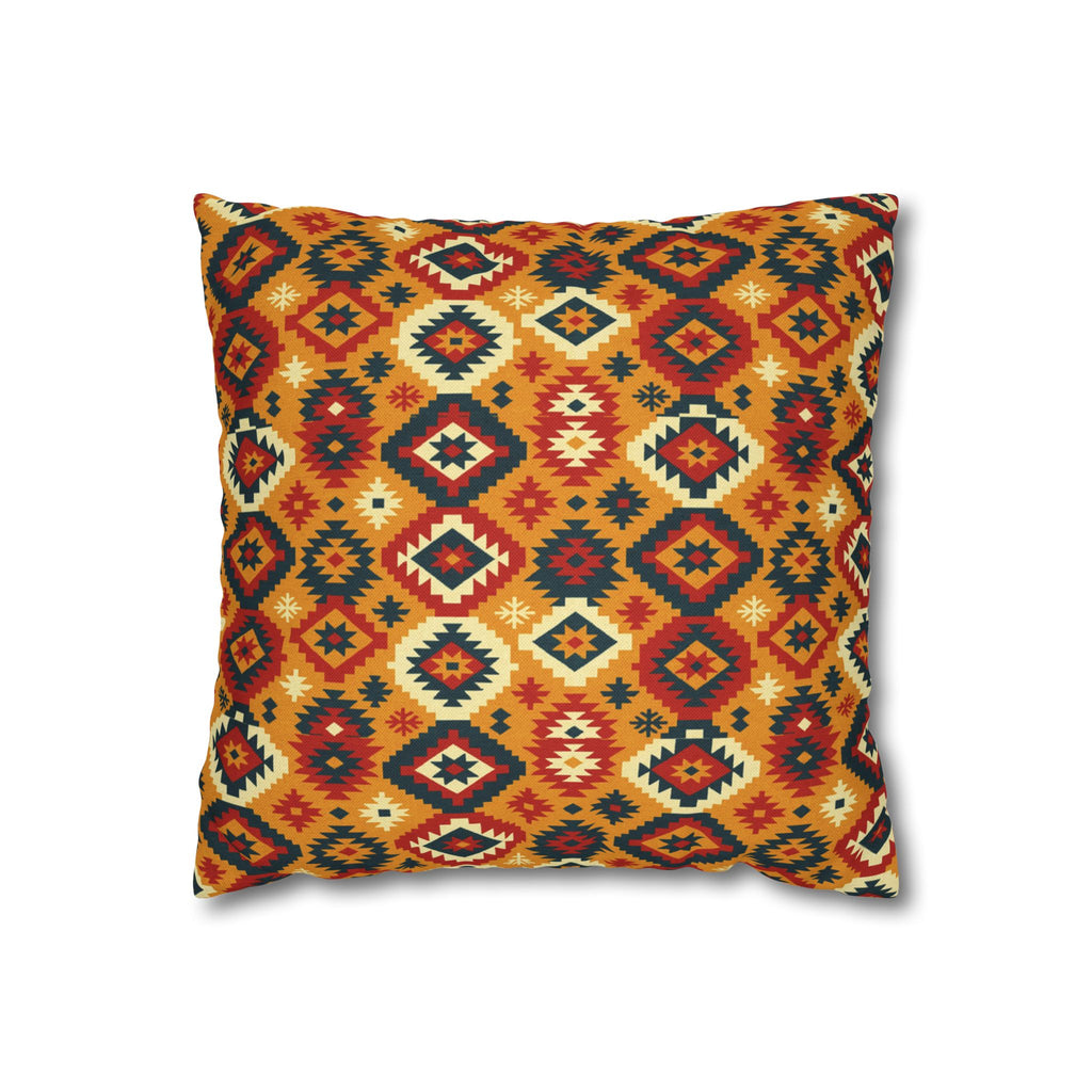 Southwestern Diamond Pattern Pillowcase | Aztec Geometric Throw Pillow, Decorative Cushion Cover, Boho Chic Home Decor, Gift for Her, Square