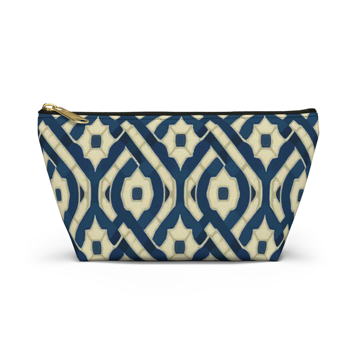 Patina Blue Geometric Accessory Pouch
