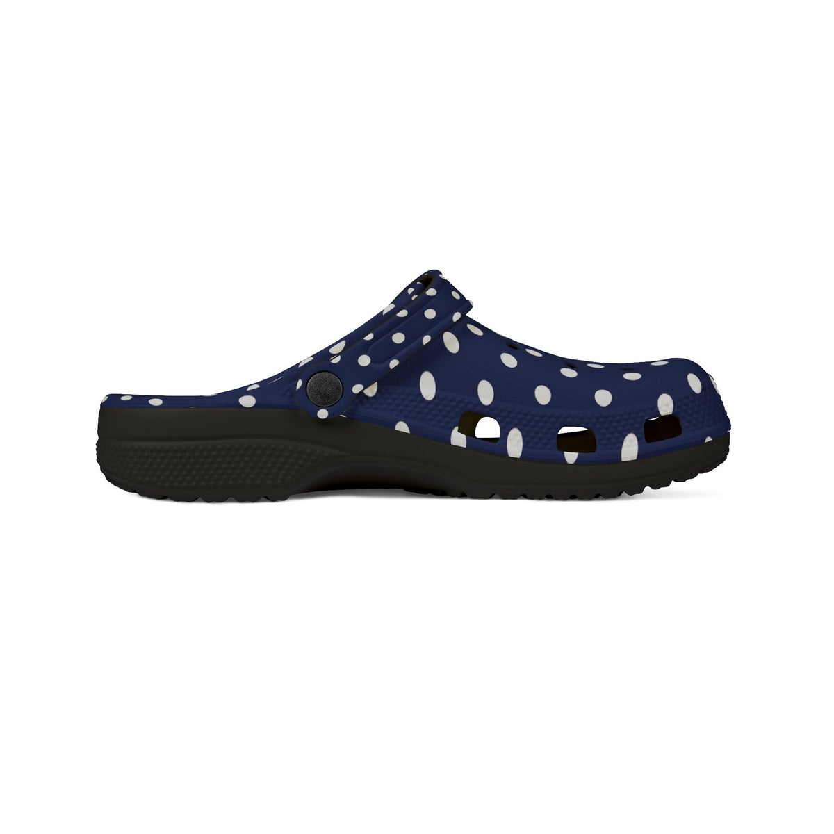 Navy & White Polka Dot EVA Foam Clogs