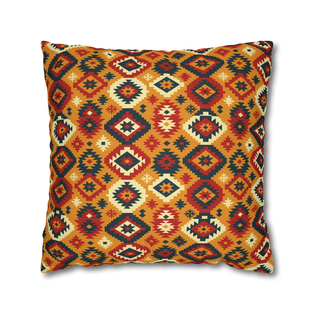 Southwestern Diamond Pattern Pillowcase | Aztec Geometric Throw Pillow, Decorative Cushion Cover, Boho Chic Home Decor, Gift for Her, Square