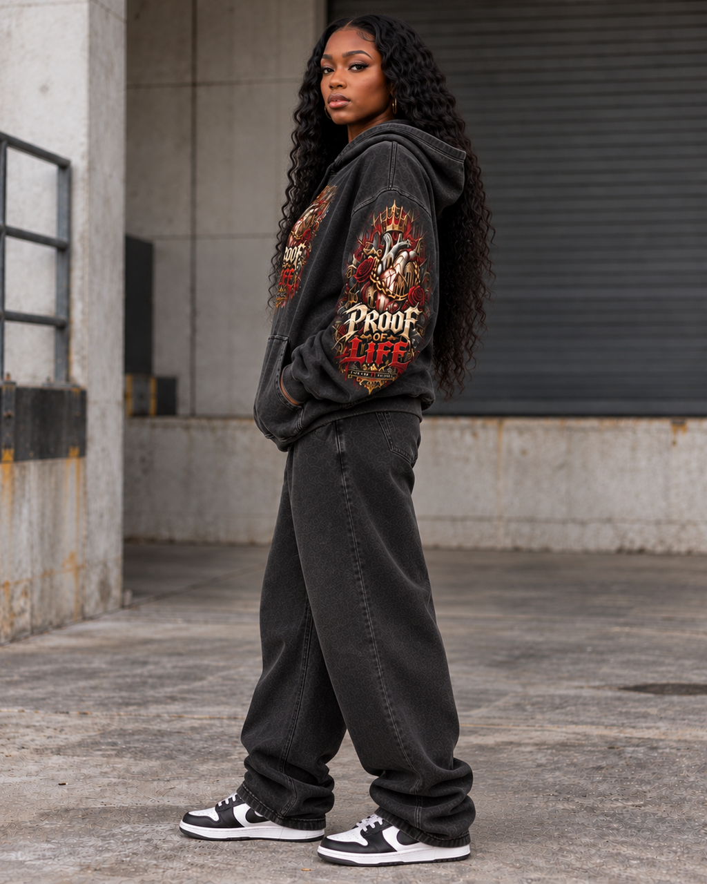Proof of Life Snow Washed Loose Cotton Hoodie