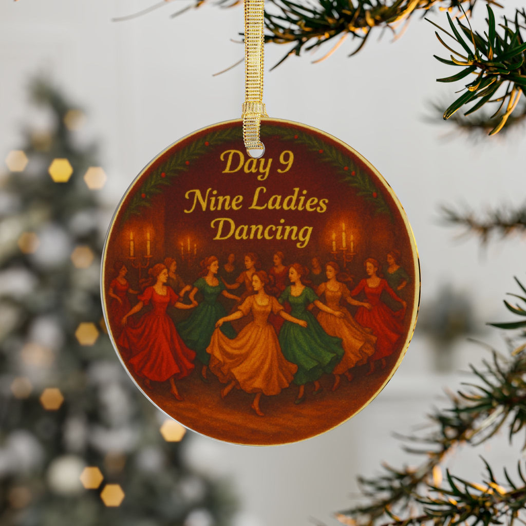 Nine Ladies Dancing Ornament  Acrylic Christmas Tree Decoration | 12 Days of Christmas Ornament | Holiday Keepsake Gift & Festive Home Décor