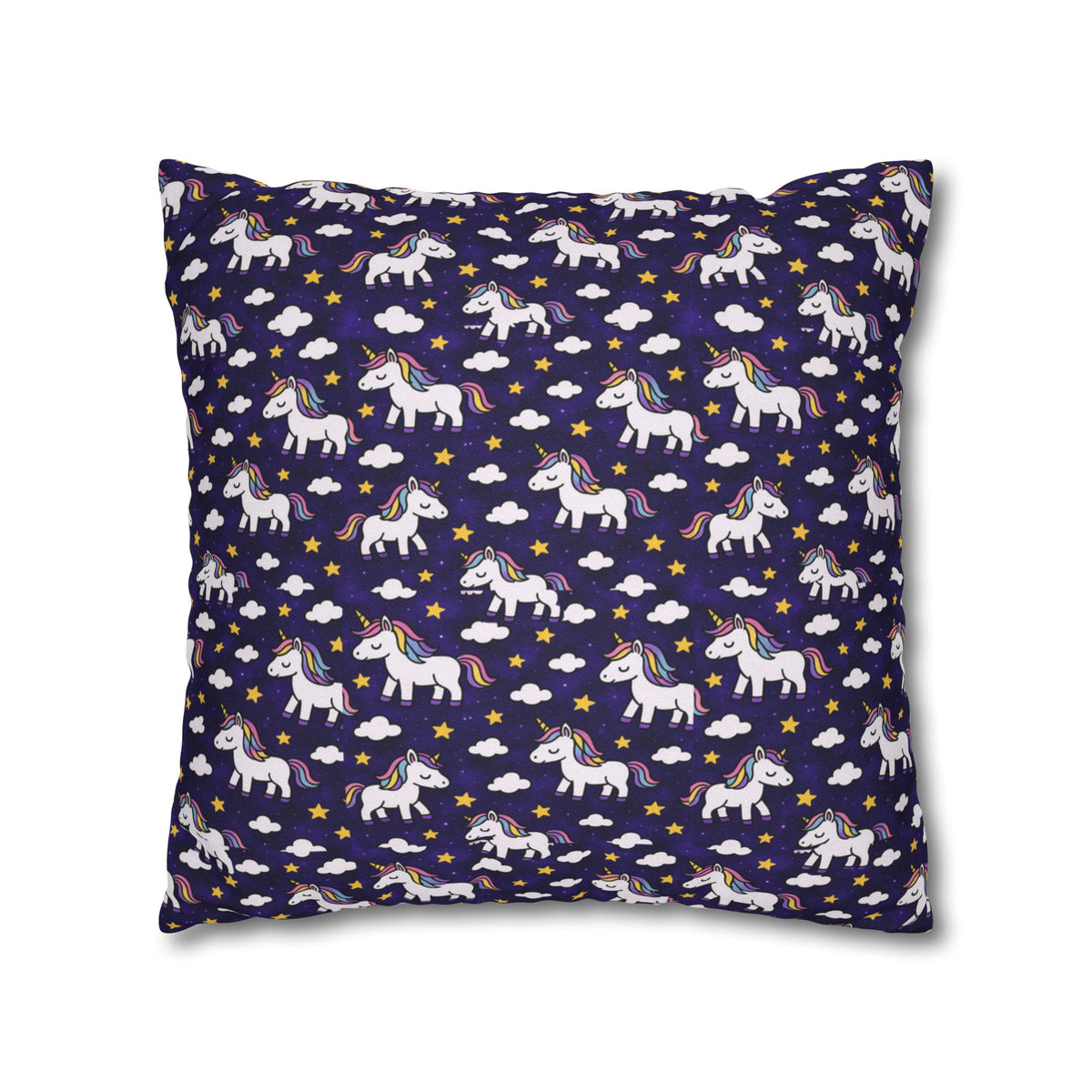Unicorn Pattern Pillowcase | Square Polyester Throw Pillow Cover