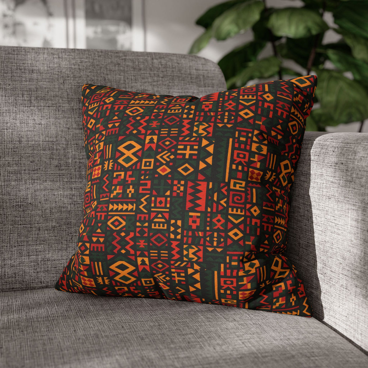 Tribal Geometric Pattern Pillowcase | Spun Polyester Square Pillowcase