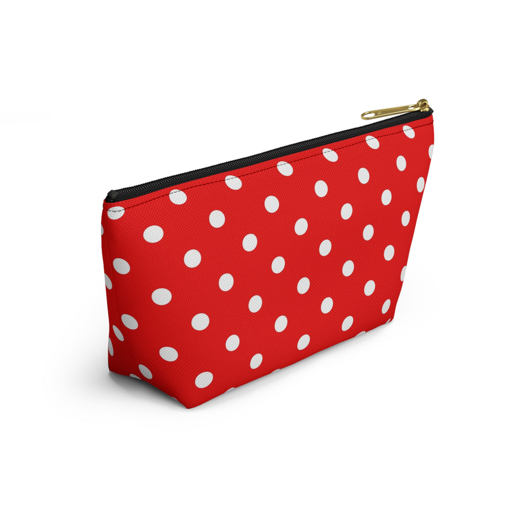 Red White Polka Dot Accessory Pouch