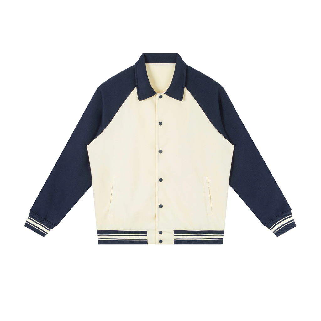 Dragon and Tiger Mythic Clash Contrast Raglan Sleeve Baseball Jacket