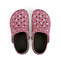 Kids Pink Polka Dot Foam Clogs — Lightweight EVA Slip-On Shoes