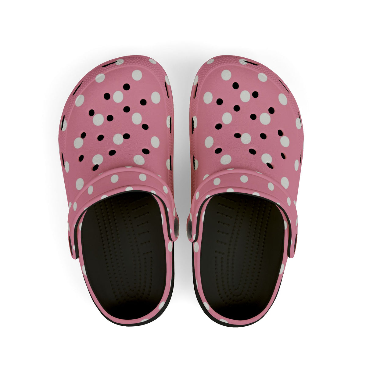Kids Pink Polka Dot Foam Clogs — Lightweight EVA Slip-On Shoes