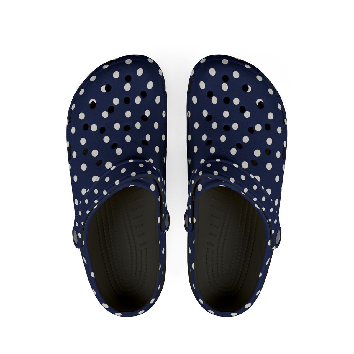Navy & White Polka Dot EVA Foam Clogs