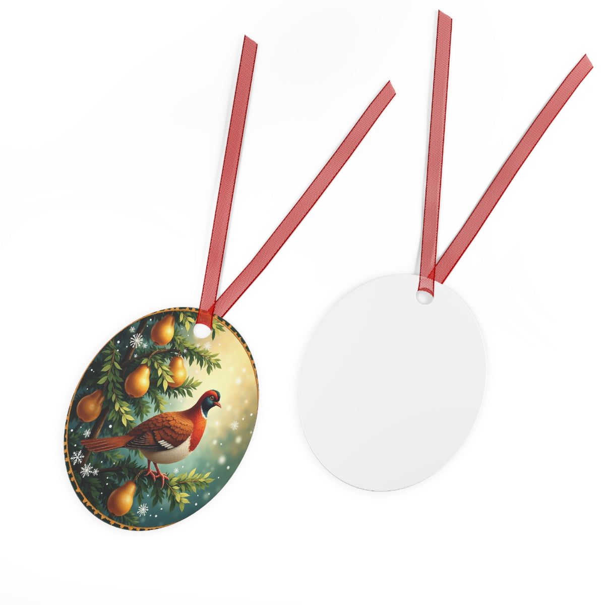 Metal Ornaments - Day 1 Partridge in a Pear Tree Ornament, Christmas Tree Decor, Holiday Ornament, Festive Decor, Gift for Christmas