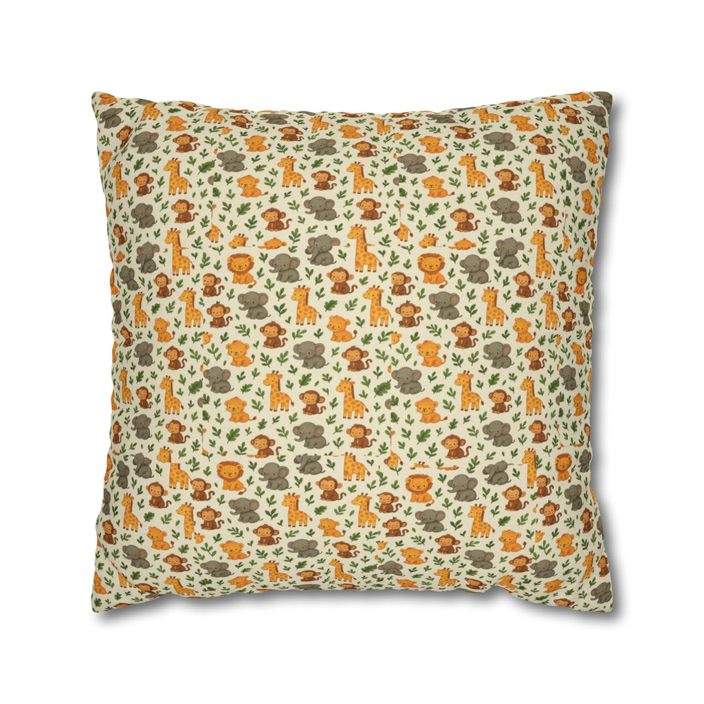 Autumn Woodland Animals Fox & Mushroom Spun Polyester Pillowcase, Fall Decor, Forest Creatures Cushion Cover, Woodland Nursery Accent,