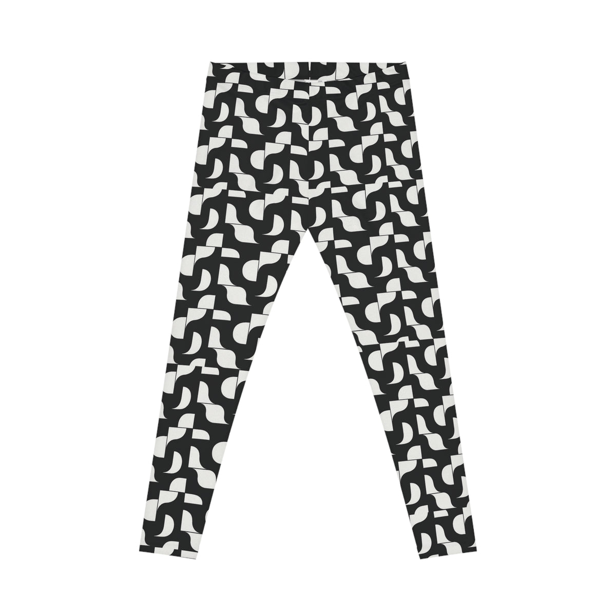 Black White Geometric Pattern Leggings | Abstract Tessellation Leggings