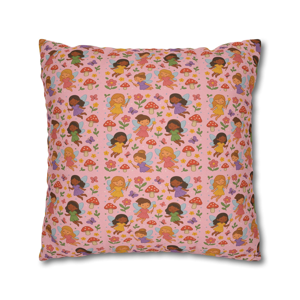 Flower Girls Square Pillowcase, Floral Pillow Cover, Bedroom Decor, Home Accent, Flower Pattern Bedding