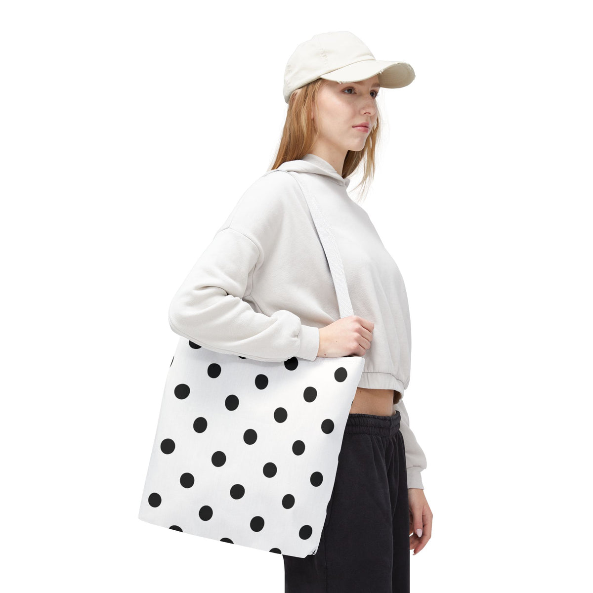 Black Polka Dot Tote Bag | All-Over Print