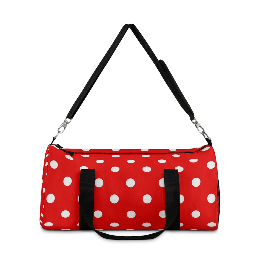 Red Polka Dot Duffel Bag – Retro Travel & Gym Tote