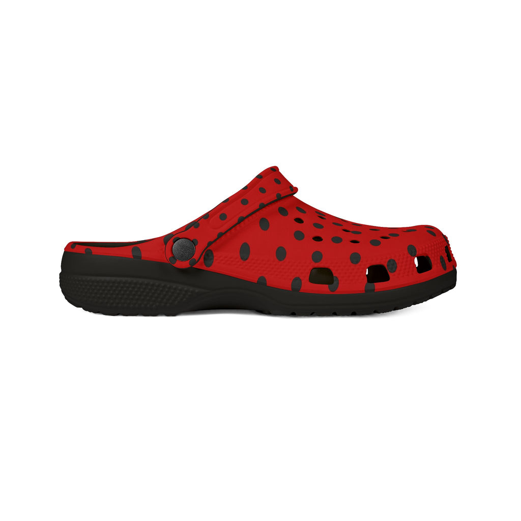 Red & Black Polka Dot EVA Foam Clogs