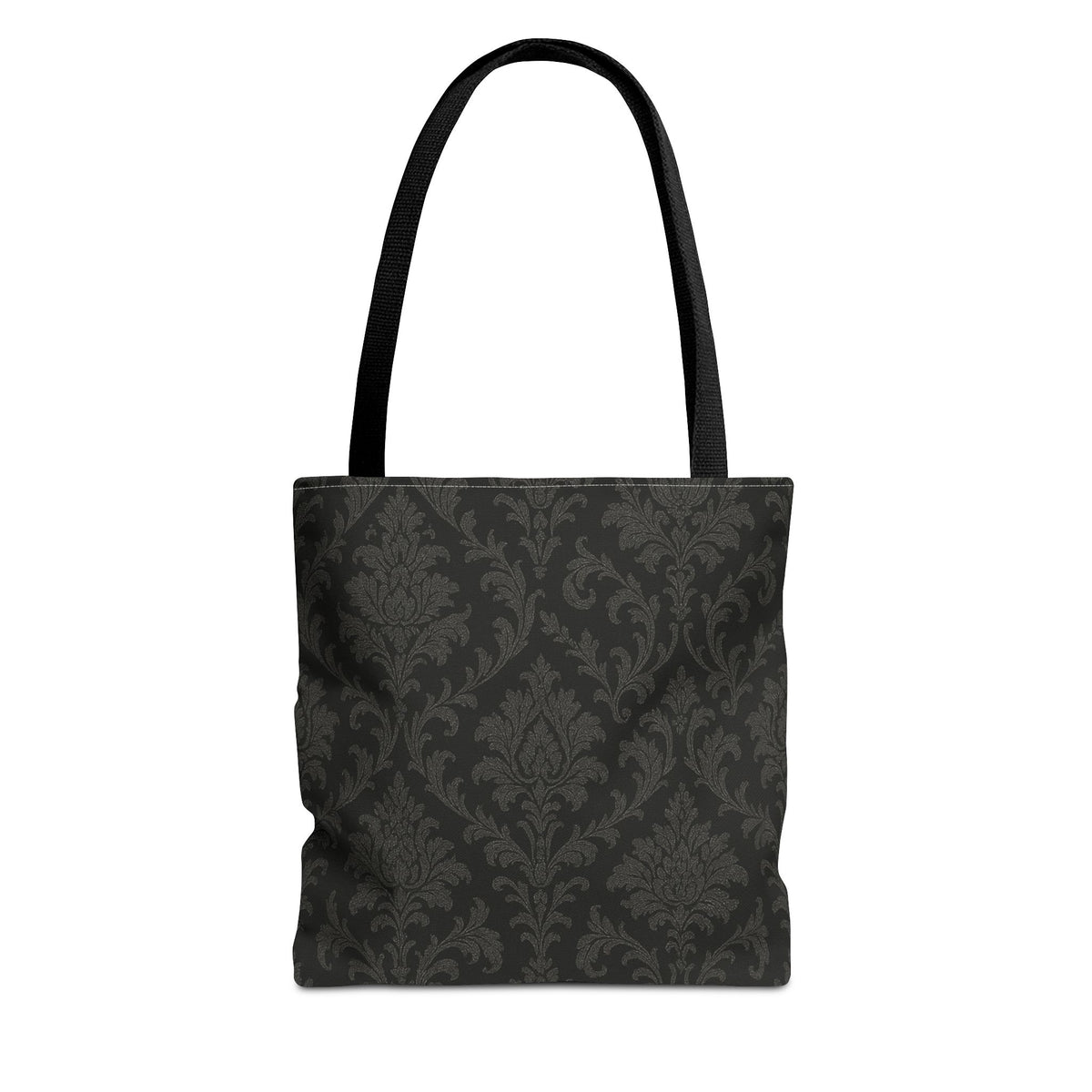 Dark Damask Pattern Tote Bag | Vintage Floral All-Over Print