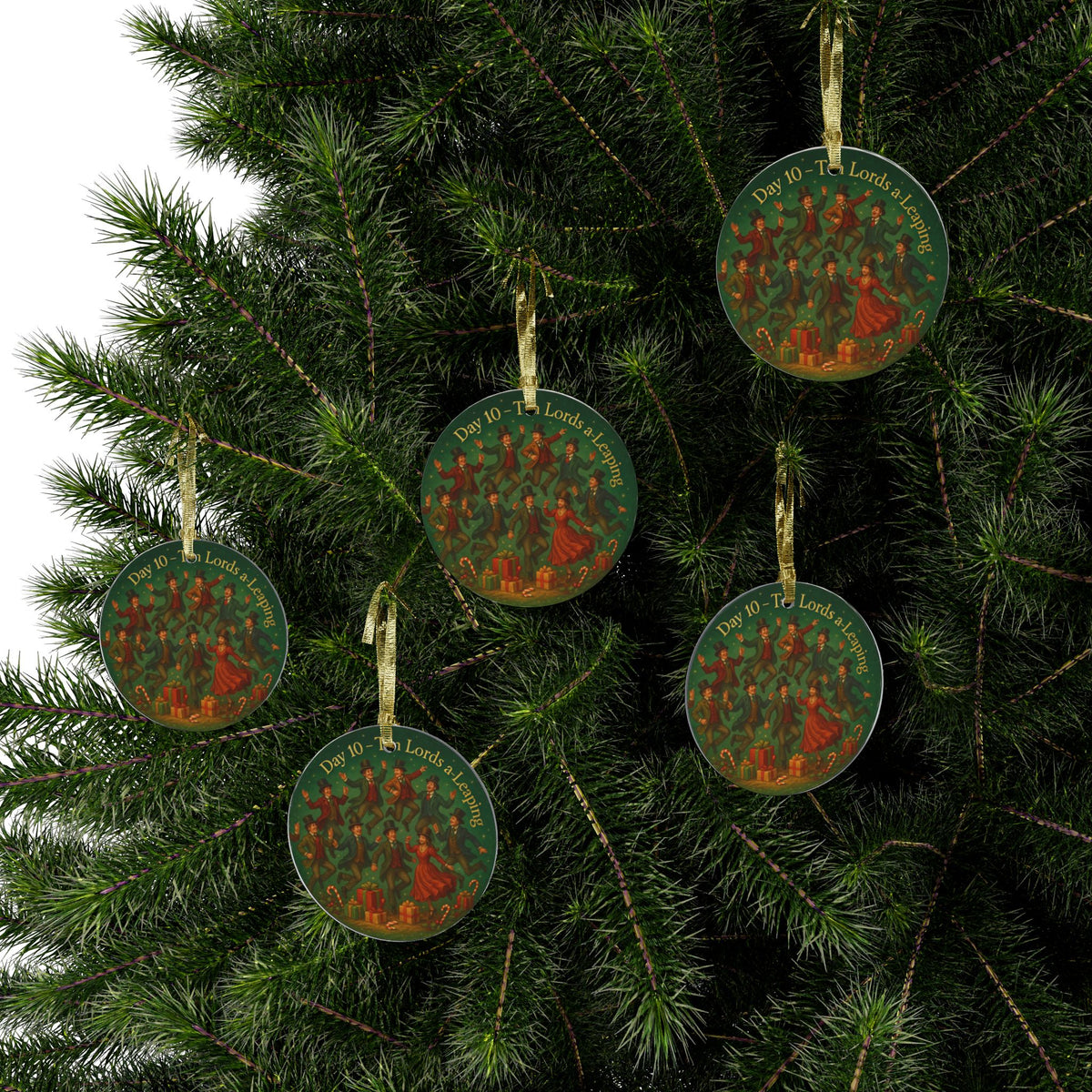Ten Lords a-Leaping Ornament | Acrylic Christmas Tree Decoration | 12 Days of Christmas Ornament  Holiday Keepsake Gift & Festive Home Décor