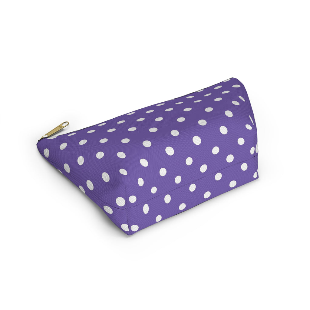 Purple with White Polka Dot Pattern Accessory Pouch