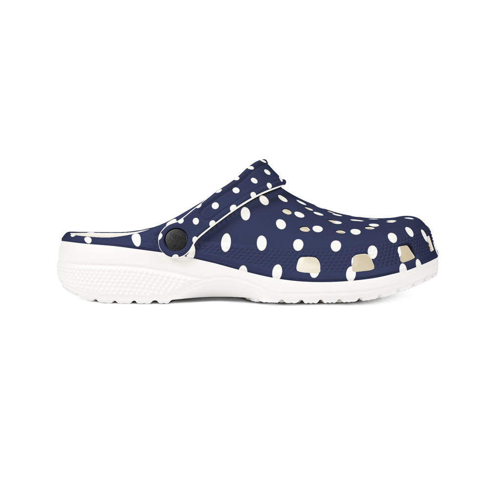 Navy & White Polka Dot EVA Foam Clogs