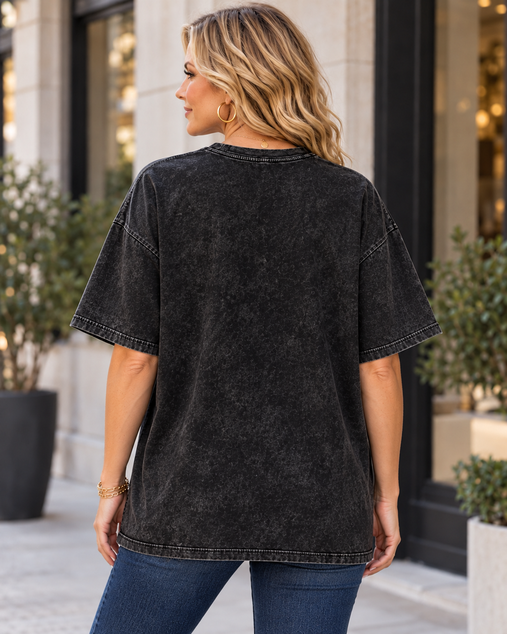 Born to Lead – Snow Washed Oversized Cotton Graphic T-Shirt
