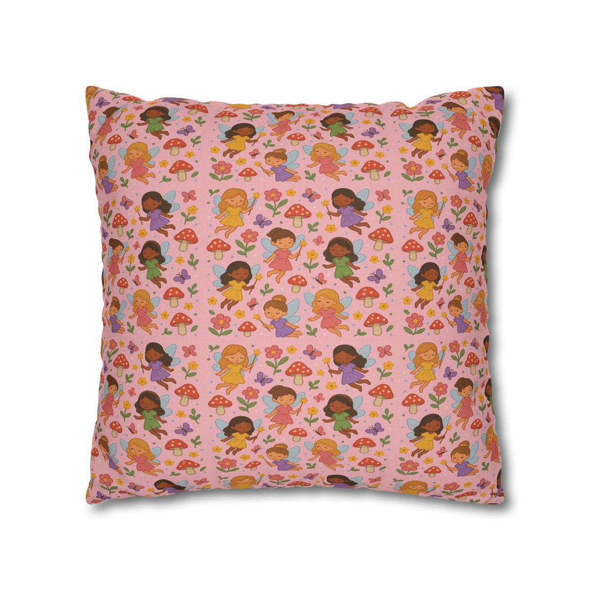 Flower Girls Square Pillowcase, Floral Pillow Cover, Bedroom Decor, Home Accent, Flower Pattern Bedding